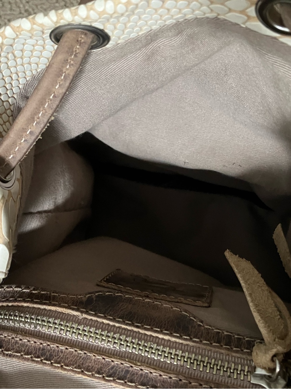 Freebird by Steven Brett Mini Backpack Leather Cream Snake Print - Picture 12 of 16